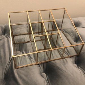 Tray Organizer - Clear, Gold Trimmed